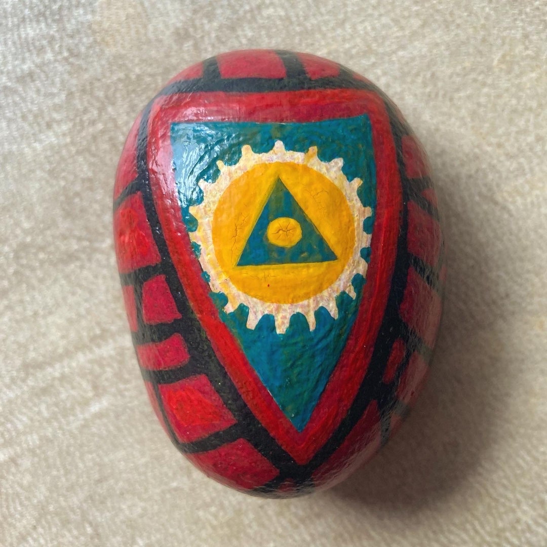 Rekindle Stone February 2023 Hand Painted Ocean Stone Affinity Stone