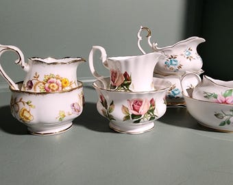 Royal Albert England Bone China. Mint condition. Cream and sugar sets for tea