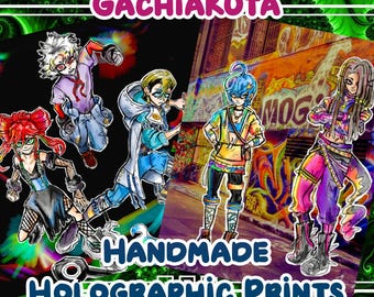 Gachiakuta Prints Handmade Holographic Jabber Cthoni Rudo Riyo Zanka Anime
