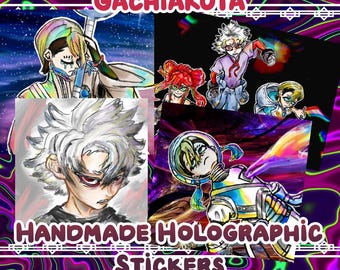 Naklejki Gachiakuta ręcznie robione holograficzne Zanka Rudo Riyo Anime