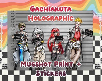 Holograficzne wydruki i naklejki Gachiakuta Mugshot Riyo Rudo Zanka Enjin