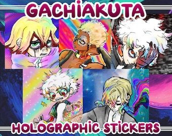 Naklejki Gachiakuta Handmade Holographic Rudo Zanka Semiu Fu Anime