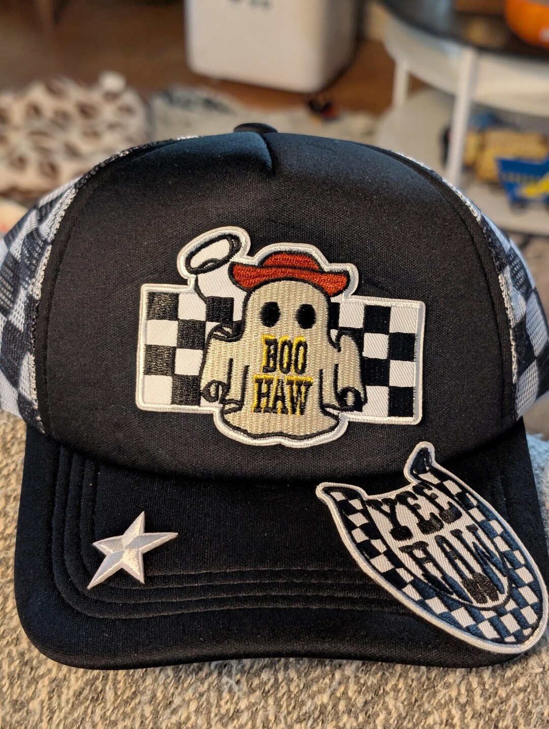 Boo Hat Boo Haw Ghost Trucker Hat - Etsy