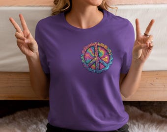 Psychedelic Peace Sign T-Shirt: Retro Hippie Tie Dye Graphic Tee