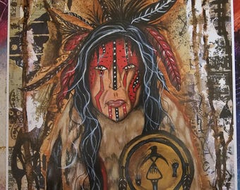 NATIVE WARRIOR 11X14 PRINT