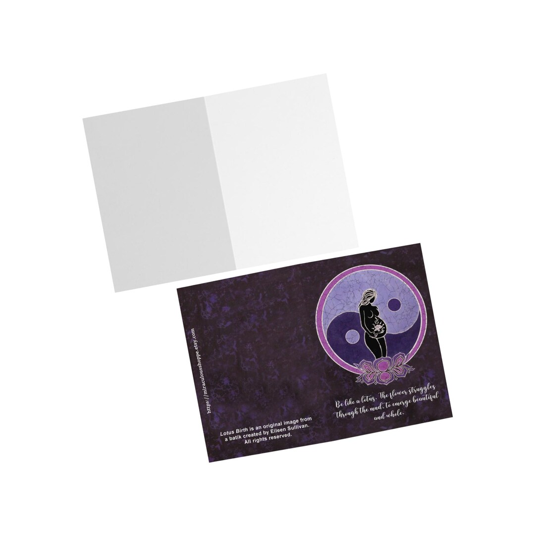 Lotus Birth Pregnant Laboring Mother Greeting Note Cards - Sets of 10 ...