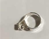 Pinky Ring mit Spinnperle, Sterling Silber Fidget Ring