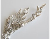 Cedar Twig Brooch — Cast in Sterling From Nature & Set with Four Sparkling CZ Stones