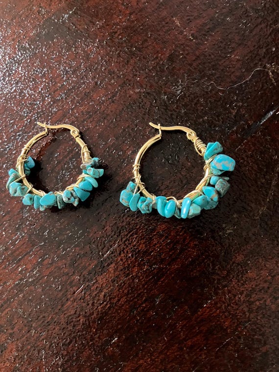 Turquise Hoop Earring