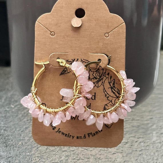 Pink Hoop Earrings