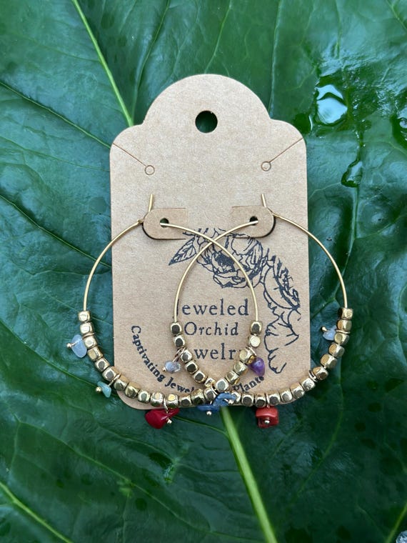 Beaded Hoop Earring