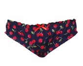 Cherry Print Pin Up Frilly Knickers - Size XS