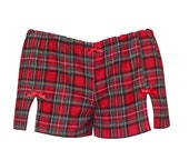 Festive Red Tartan Pyjama Shorts - Ready to Ship in Size XS