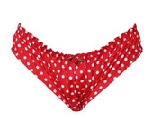 Red Spotty Pin Up Frilly Knickers - Ready to Ship in size S