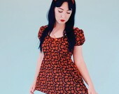 Halloween Babydoll Nightdress, Spooky Lingerie, Pin Up Sleepwear, Kawaii Nightdress, Halloween Costume, Made to Order in Size XS-XXL
