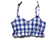 Retro Style Frilly Gingham Bralette, Pin Up Girl, Rockabilly Clothing, Gingham Camisole, Choice of colours, Made to Order in Sizes: XS-XXL
