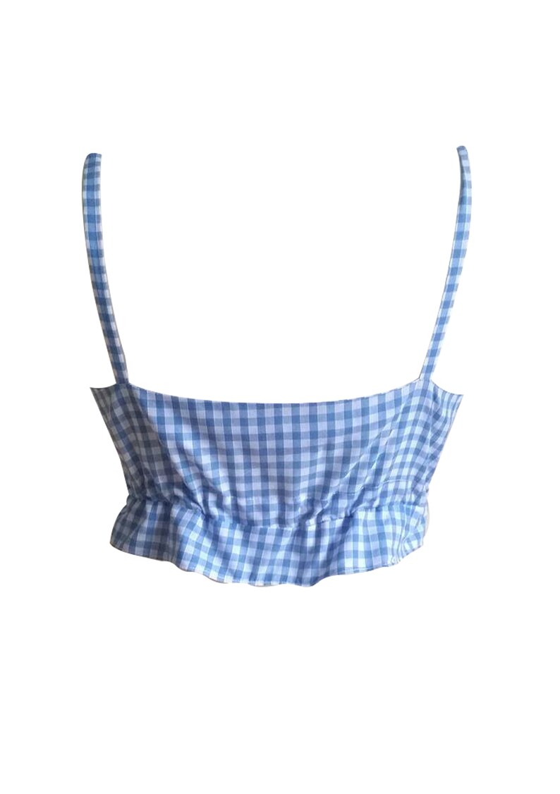 Gingham Frilly Pin Up Girl Camisole XXL Made to Order in Sizes XS