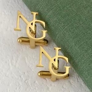 Custom Groomsmen Gifts, Groomsmen Proposal, Gold Plated Initial Cufflinks, Wedding Gift, Cufflinks for Groom, Best Man Proposal, Father