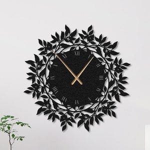 Decorative Metal Wall Clock, Farmhouse Wall Clock, Modern Minimalist Wall Clock, Housewarming Gift, Round Vintage Wall Clock Large