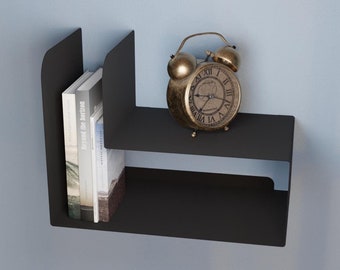 Bedroom Shelf Nightstand, Modern Wall Metal Shelf, Floating Bedside Shelf, Display Shelf, Decorative Unique Shelf, Book Shelf, Small Shelf