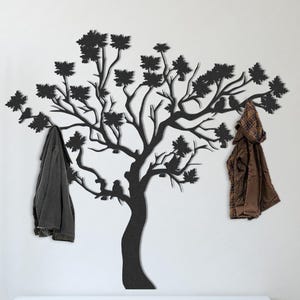 Tree Branch Hooks, Coat Rack Wall Mount, Metal Hanger, Entryway Organizer, Decorative Hooks, Farmhouse Decor, New Home Gift, Bird Lover Gift