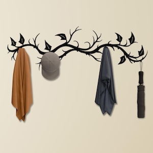 Ivy Tree Branch Wall Hanger Metal, Decorative Hooks, Nature Decor, Coat Rack, Housewarming Gift, Hook for Wall, Necklace Hanger, Farmhouse