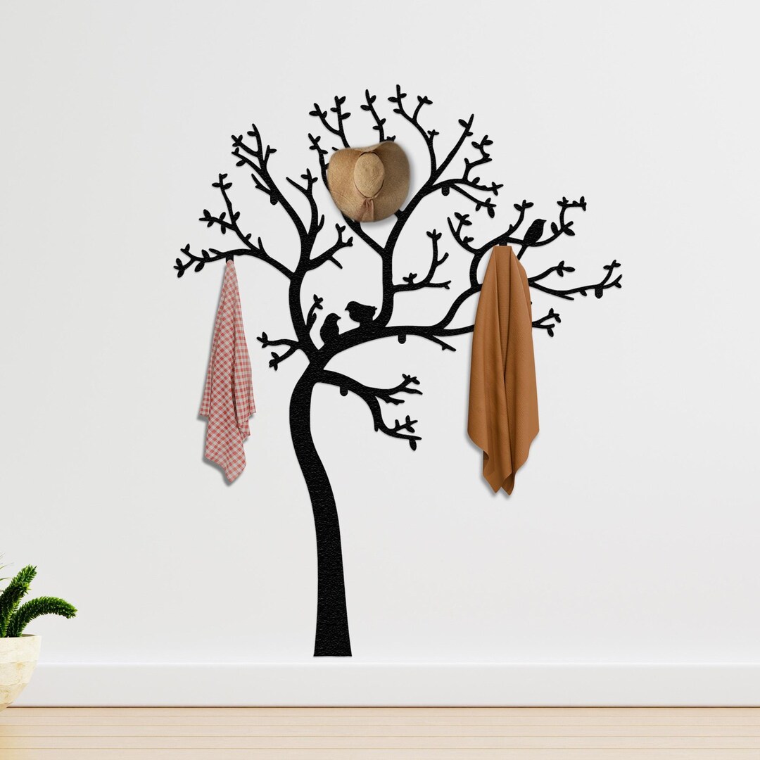 Clothes Tree Coat Rack Wall Mount, Entryway Organizer, Coat Hooks, Hat ...