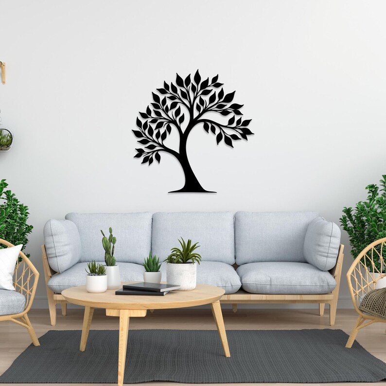 Metal Tree Home Decoration, Family Tree Art, Living Room Decor, Branch ...