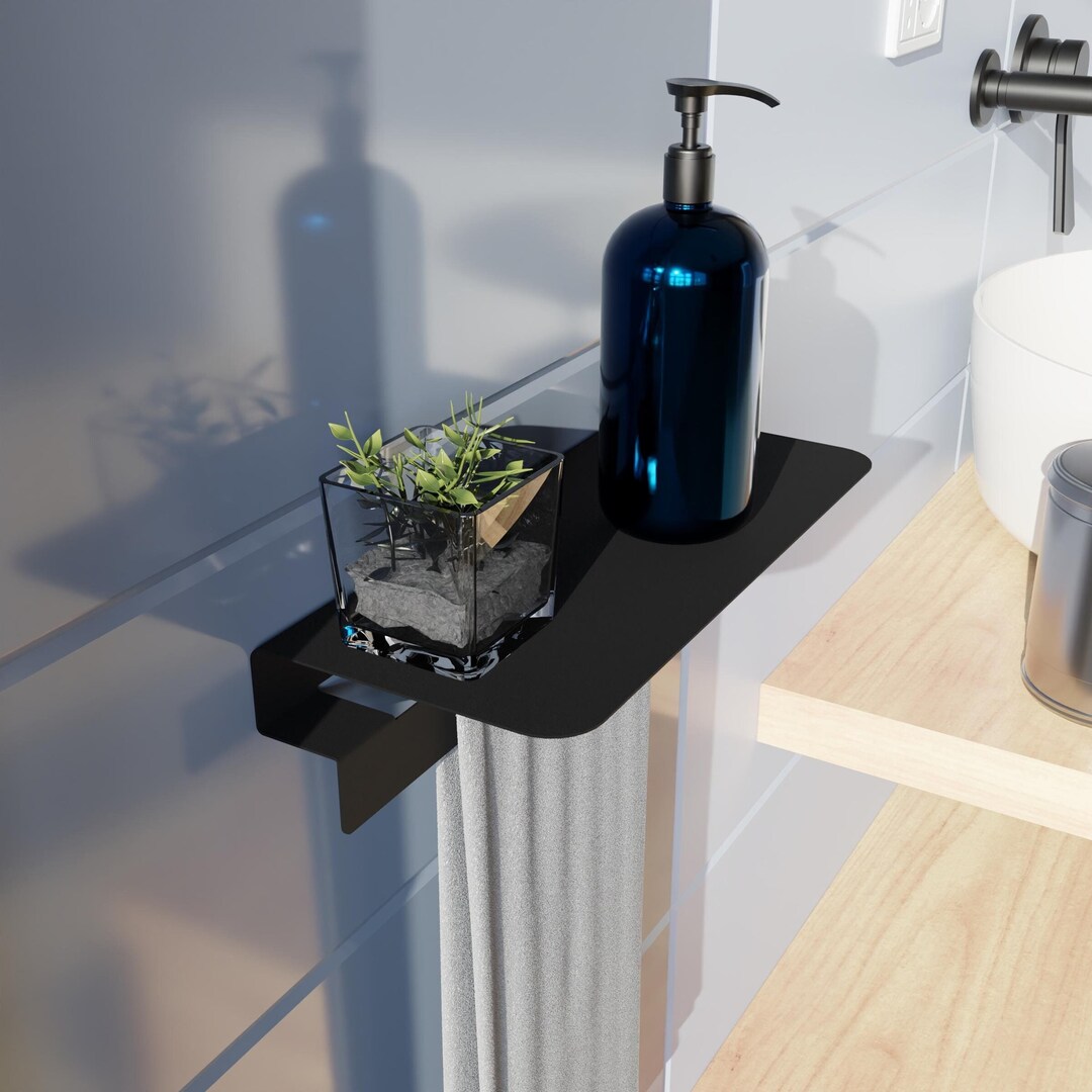 Towel Rack With Shelf, Bathroom Accessories, Unique Towel Holder ...