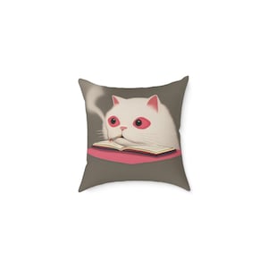 Cojín de lectura acogedor con forma de gato, bonito cojín decorativo, regalo para amantes de los gatos, accesorio acogedor para el hogar, decoración para rincones de lectura