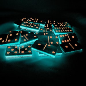 Custom glow in the dark resin dominoes