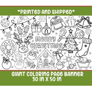 Giant Christmas Coloring Poster, Holiday Coloring Page, Gift for Kids, Christmas activities for kids, Holiday Decor, Coloring Pages