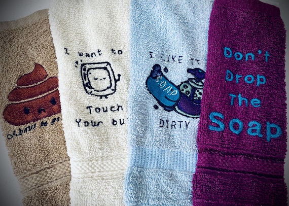 Embroidered Quirky Set of (4) Wash Cloths
