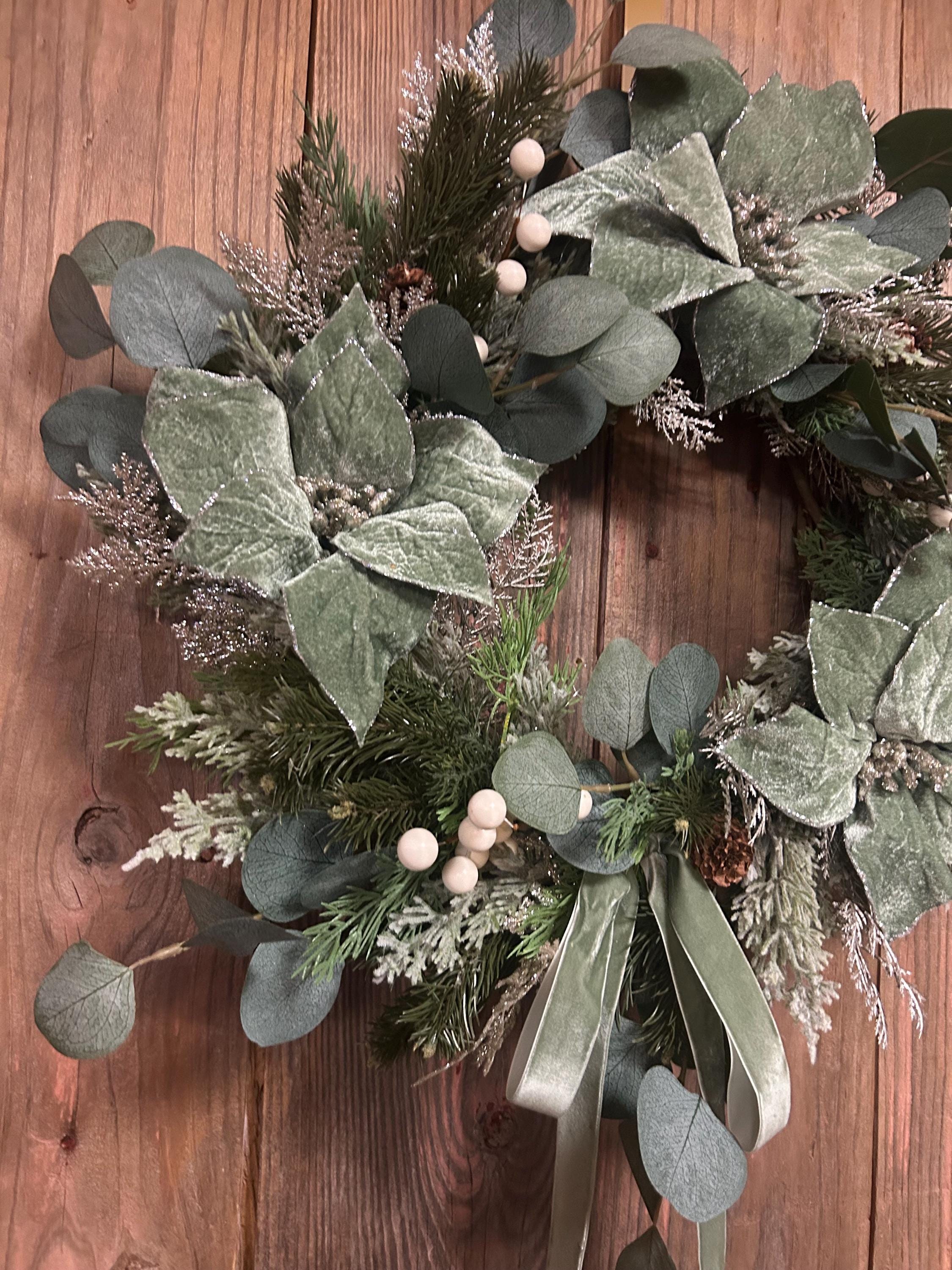Monochromatic Sage Green Winter /christmas Wreath - Etsy