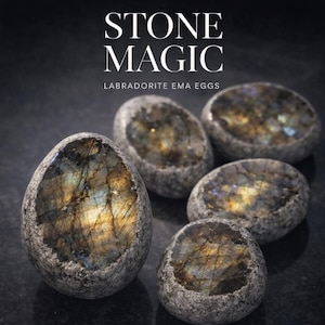 Huevo de labradorita Ema: Piedra de visión pulida, piedra vidente