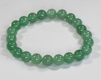 Pulsera de aventurina verde de 8 mm – Joyería curativa