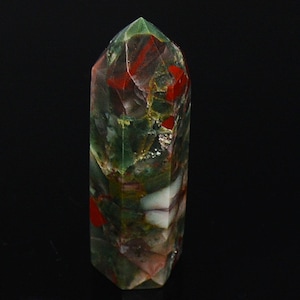 X-SM 6-Sided Obelisk-like Bloodstone Crystal Point/Tower – Carved Stone