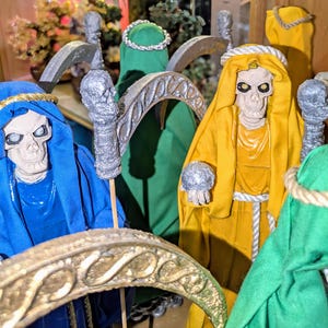 Santa Muerte Statue, Small – Handcrafted Mixed Media Figurine | Albuquerque Artist, 3 Color Options