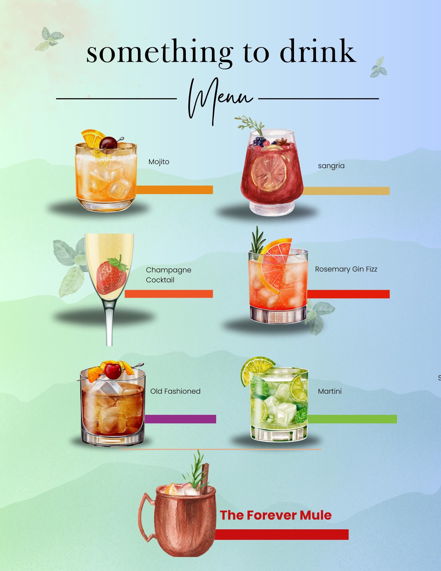Wedding Signature Drink Menu / Party Signature Drink Menu / Bar Menu ...