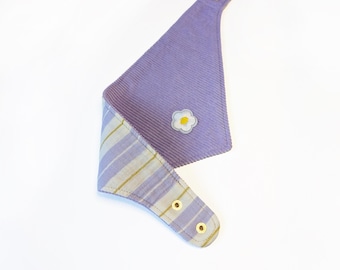 Hundehalstuch "Bloom" Flieder, Cordhalstuch, Cord, Hundeaccessoires, Blume, Hundemode, Druckknopf, Accessoire, Halstuch
