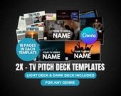 TV Series Pitch Deck Template: Canva, Light & Dark (Digital Download)