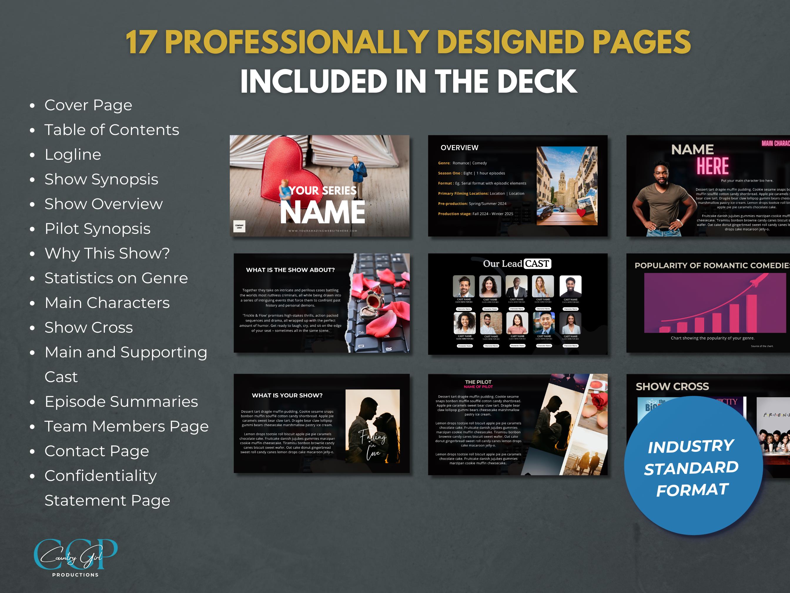 TV Show Pitch Deck Canva Template Customizable Television Series Pitch