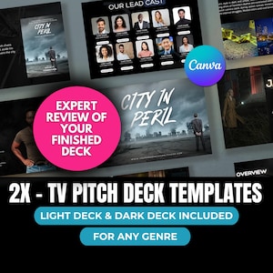TV Series Pitch Deck Template for Canva How to Pitch a TV Show Pitch Deck Television Template with Pitch Deck Review Service