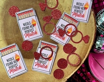 30 Pieces Perfect Match Confetti| She Found Her Perfect Match| Perfect Match Bachelorette| Perfect Match Decor| Match Made Bachelorette