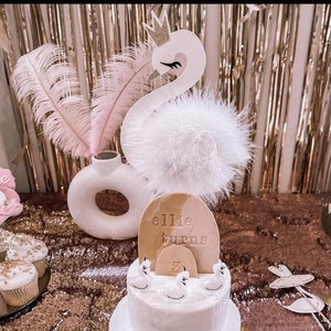 Swan Cake Topper| Swan Birthday| Baby Shower Cake Topper| Swan Party Decor| Swan Lake Decorations| Swan Princess Party| Swan Soiree