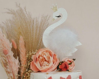 Swan Cake Topper| Swan Birthday| Baby Shower Cake Topper| Swan Party Decor| Swan Lake Decorations| Swan Princess Party| Swan Soiree