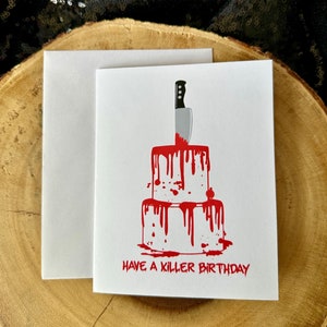 Have a Killer Birthday Card (Qty. 1)| Killer Greeting Card| Horror Movie Card| True Crime Gifts| Horror Film Card| 80s Horror Movie Birthday