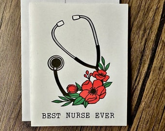 Best Nurse Ever Card (Qty. 1)| Nursing School Grad Card| Nurse Card Graduation| RN Graduation Card| RN Gifts| Nurse Gifts| Nurse Week Gifts