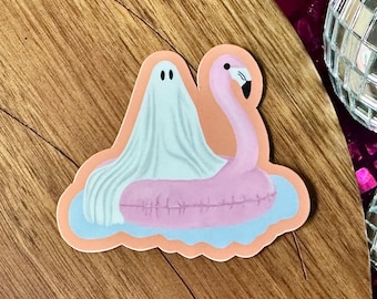 Summerween Ghost Sticker| Summer Ghost Stickers| Hot Girl Summer| Beach Halloween Stickers| Happy Summerween Stickers| Killer Summer Sticker