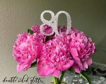 80th Centerpieces Qty. 1| 80th Anniversary Party| 80th Birthday Sticks| Number Centerpieces| Table Numbers| 80th Birthday Decor